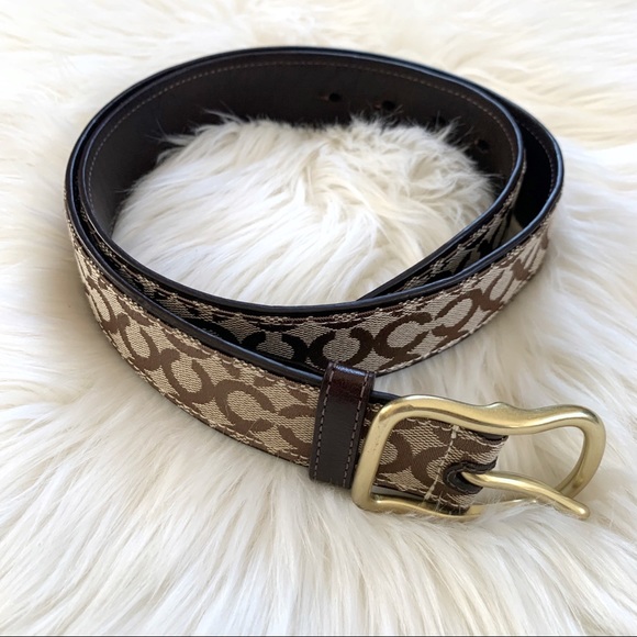 Coach Accessories - Coach Brown signature canvas and leather belt Size M
